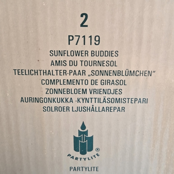 Partylite Votive Candle Holders P7119 Sunflower Buddies Tealight Porcelain NIB - Picture 7 of 7